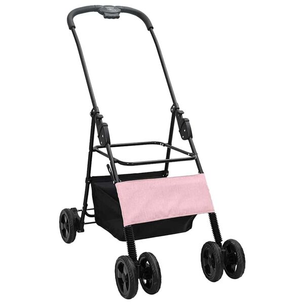 vidaXL Folding Pet Stroller Adjustable Pink 81 x 47 x 99 cm Polyester