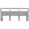 vidaXL Headboard Cabinet with LED Grey Sonoma 220x17x102 cm