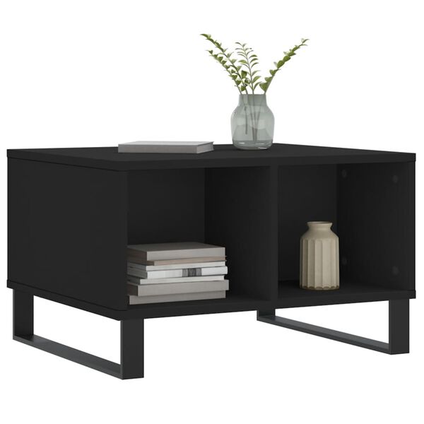 vidaXL Coffee Table Black 60x50x36.5 cm Engineered Wood