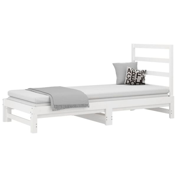 vidaXL Pull-out Day Bed without Mattress White 2x(90x200) cm