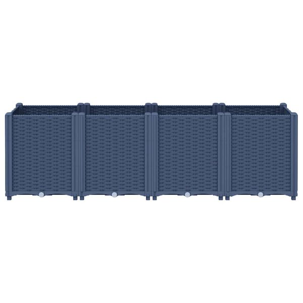 vidaXL Garden Planter Blue Grey 160x40x53 cm PP