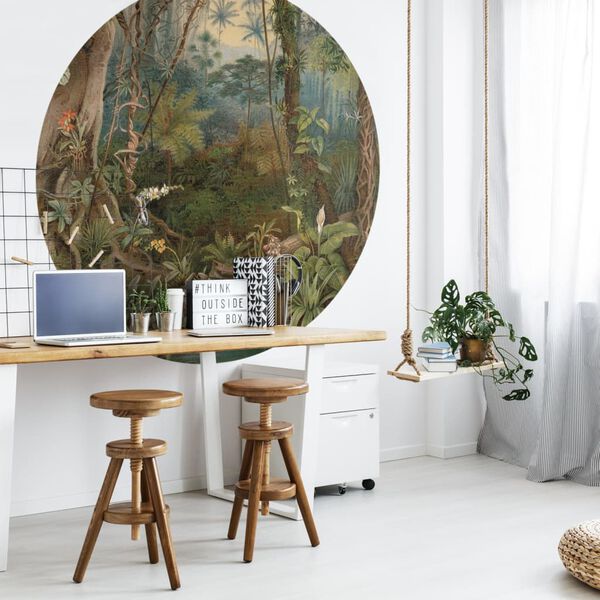 WallArt Wallpaper Circle In the Jungle 190 cm