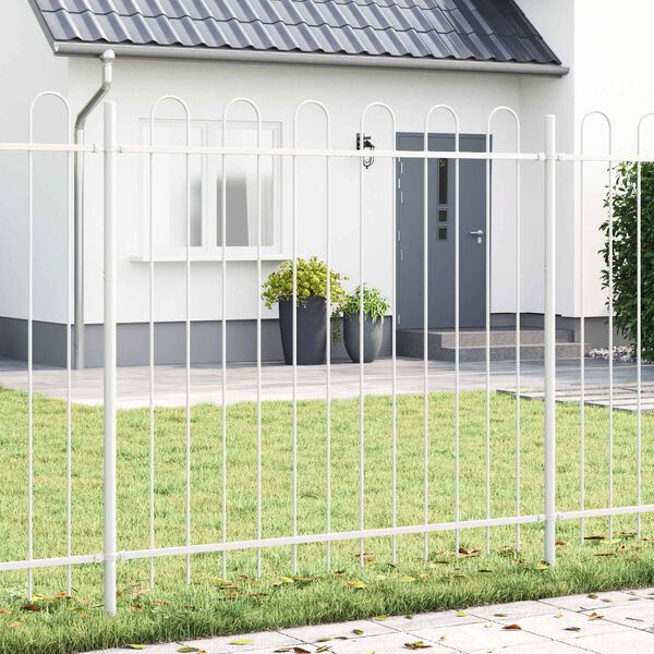 vidaXL Garden Fence 2 pcs White 3.4 x 1.5 m Powder-coated Steel