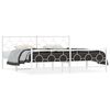 vidaXL Metal Bed Frame without Mattress with Footboard White 200x200cm