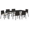 vidaXL Garden Dining Set 7 pcs Black Powder-Coated Steel