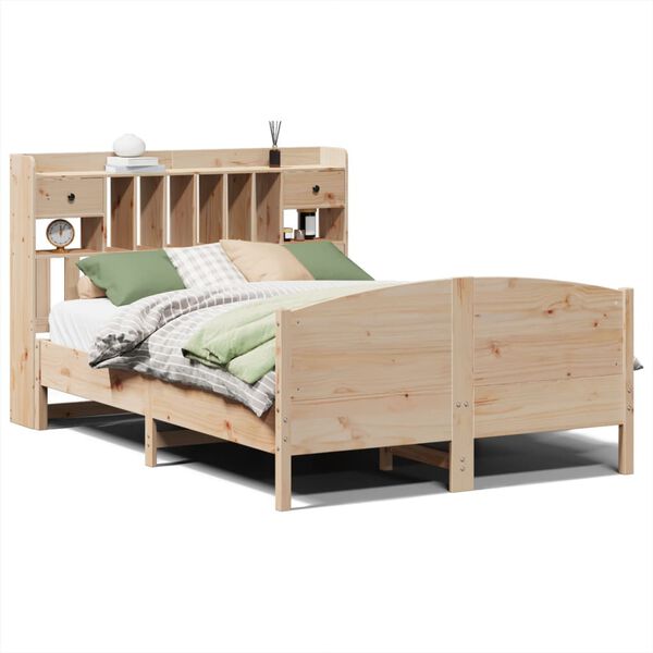 vidaXL Bookcase Bed without Mattress 140x200cm Solid Wood Pine