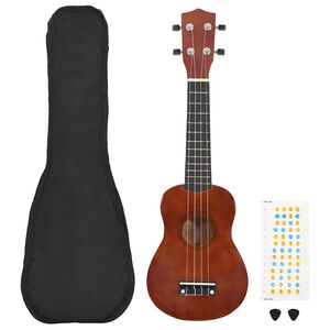 vidaXL Soprano Ukulele Set with Bag for Kids Natural 21
