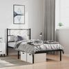 vidaXL Metal Bed Frame without Mattress with Headboard Black 100x200cm