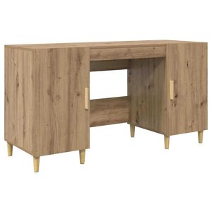 vidaXL Desk Artisan Oak Engineered Wood 140 x 50 x 75 cm