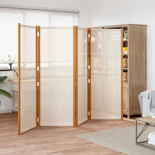 vidaXL 4-Panel Room Divider Cream White 280x180 cm