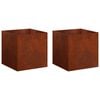 vidaXL Garden Planter 2 pcs Rusty 25 x 25 x 25 cm Weathering Steel