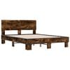 vidaXL Bed Frame without Mattress Smoked Oak 140x200 cm