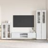 vidaXL TV Cabinet Set with Drawer FLORIN White Engineered Wood