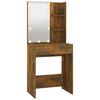 vidaXL Dressing Table Set with LED Smoked Oak Engineered Wood