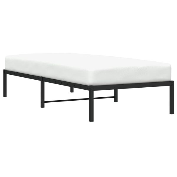 vidaXL Metal Bed Frame without Mattress Black 90x190cm