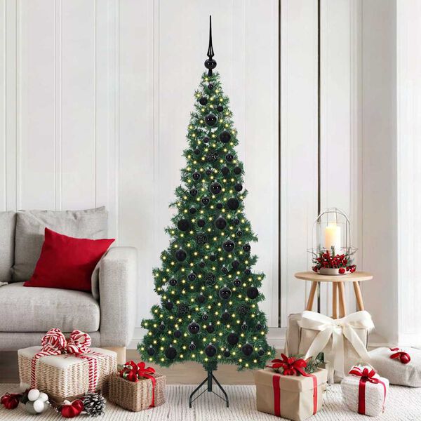 vidaXL Corner Artificial Christmas Tree Green 180 cm PVC and Metal