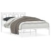 vidaXL Metal Bed Frame without Mattress with Headboard White 120x190cm