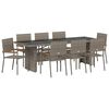 vidaXL Garden Dining Set 9 pcs Grey Poly Rattan