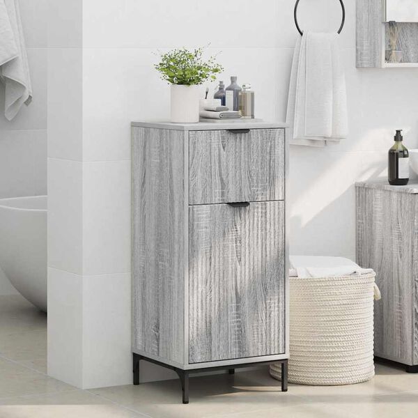 vidaXL Bathroom Cabinet Grey sonoma 39.5 x 36 x 88 cm Engineered wood