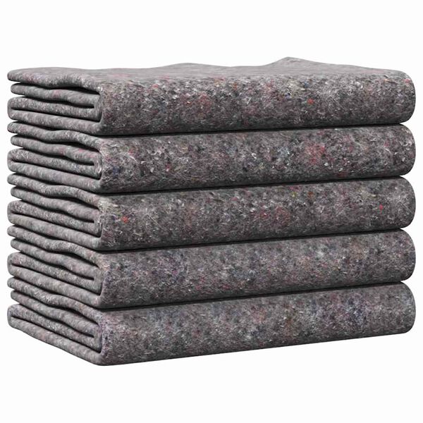 vidaXL Moving Blankets 5 pcs Grey 150 x 200 cm Fabric