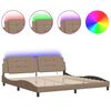 vidaXL Bed Frame with LED without Mattress "Zadar" Cappuccino 200x200 cm