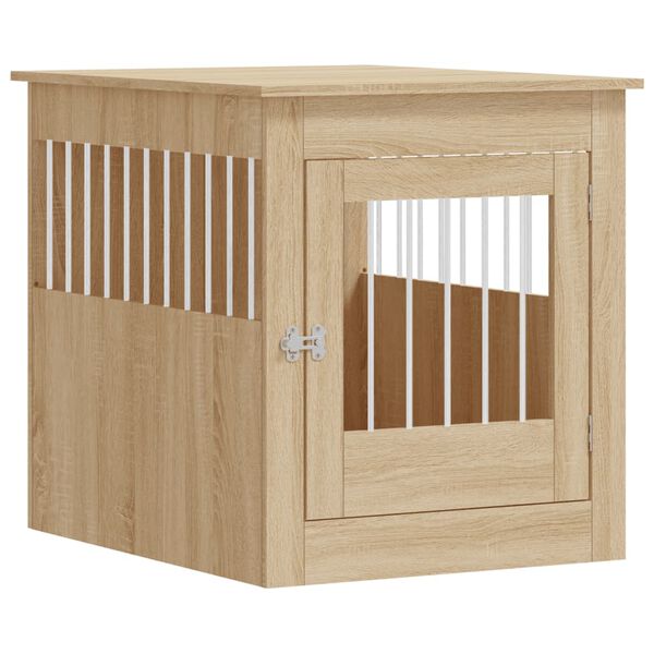 vidaXL Dog Crate Furniture Sonoma Oak 64.5x80x71 cm Engineered Wood