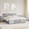 vidaXL Bed Frame Concrete Grey 200 x 200 cm Engineered Wood