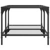 vidaXL Coffee Table with Transparent Glass Top 98.5x50x40 cm Steel