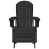 vidaXL Adirondack Chair with Cushion Black 74 x 82 x 92cm HDPE