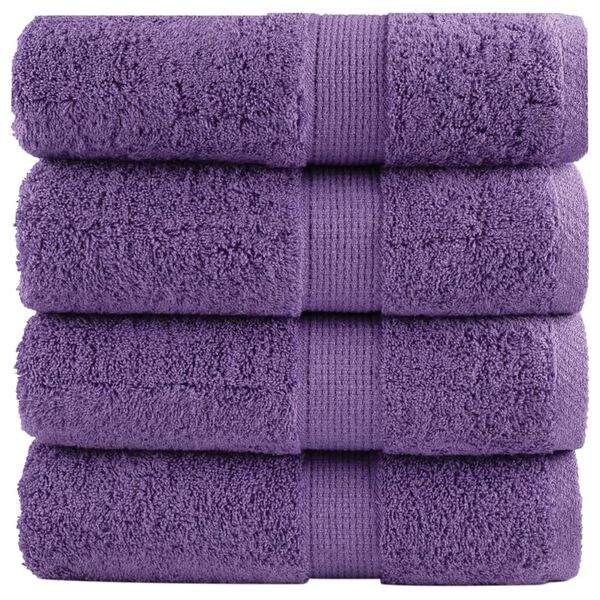 vidaXL Premium Wash Towels SOLUND 4 pcs Purple 30x30 cm 600 gsm