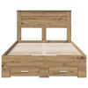 vidaXL Bed Frame with Drawer Artisan Oak 120 x 190 cm Engineered Wood