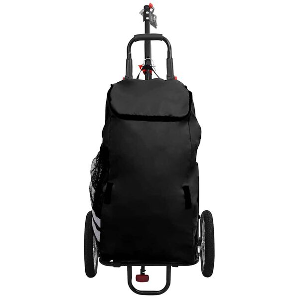 vidaXL Folding Bike Trailer with Grocery Bag Black
