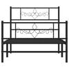 vidaXL Metal Bed Frame without Mattress with Footboard Black 100x200cm