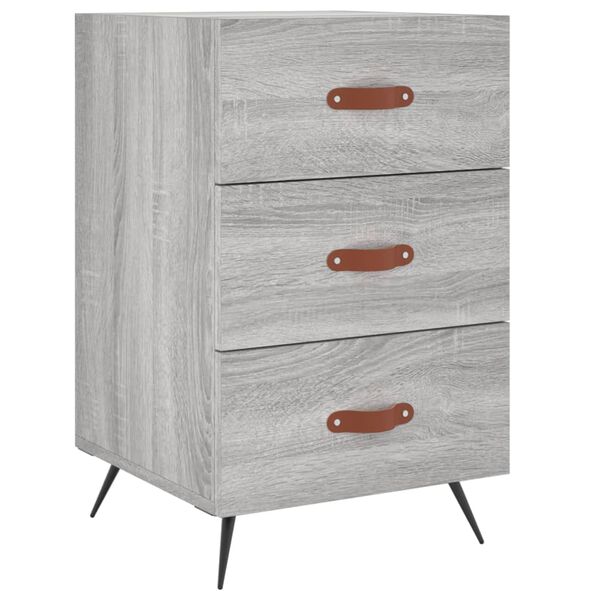 vidaXL Bedside Cabinet Grey Sonoma 40x40x66 cm Engineered Wood