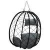vidaXL Hanging Egg Chair Anthracite 91.5 x 60 x 110 cm Poly Rattan