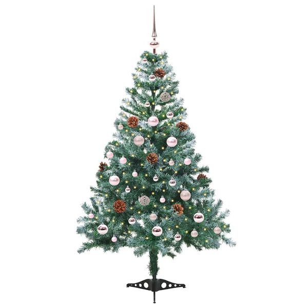 vidaXL Artificial Christmas Tree with Stand Green 150 cm PVC and Steel