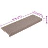 vidaXL Stair Mats 15 pcs 65x21x4 cm Light Brown Rectangular Edge