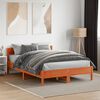 vidaXL Bed Frame without Mattress Wax Brown 135x190 cm Double Solid Wood Pine
