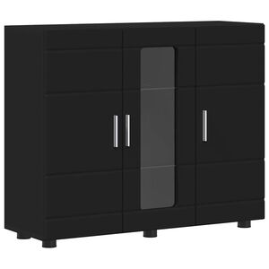 vidaXL Wooden Cabinet Black 88.5 x 30.5 x 73 cm Engineered Wood