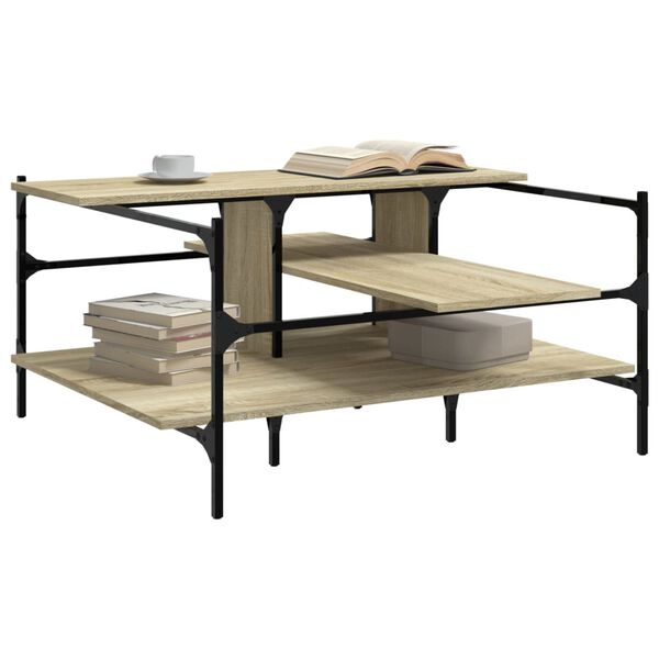 vidaXL Coffee Table Sonoma Oak 100x100x48.5 cm Engineered&nbsp;Wood