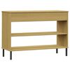 vidaXL Console Cabinet with Metal Legs Brown Solid Wood Pine OSLO