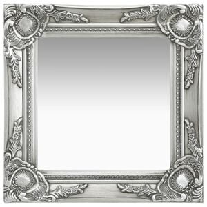 vidaXL Wall Mirror | Silver | Wood, Glass, Engineered wood | 40 x 40 cm