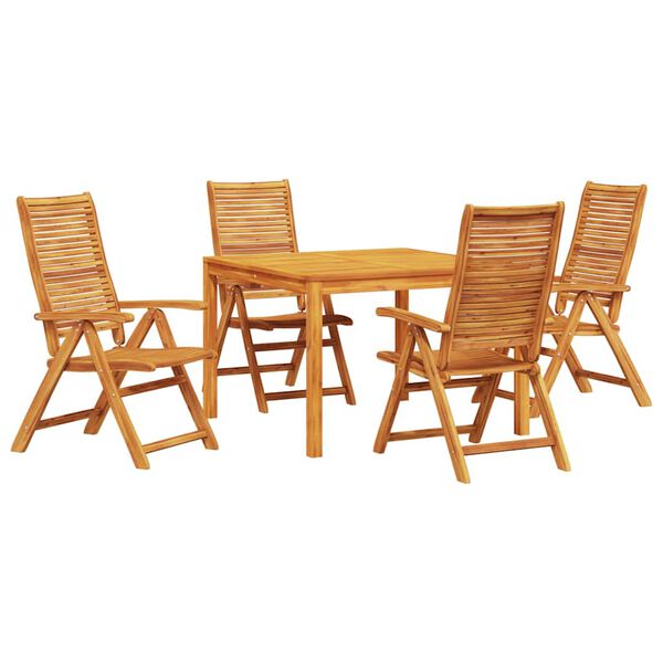 vidaXL Garden Dining Set 5 pcs Brown Solid Acacia Wood