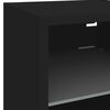 vidaXL TV Wall Cabinet with LED Lights Black 30x28.5x30 cm