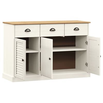 vidaXL Sideboard with Drawers VIGO 113x40x75 cm White Solid Wood Pine