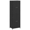 vidaXL Garden Storage Cabinet Black 59x40x180 cm Poly Rattan