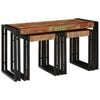 vidaXL Nesting Table 3 pcs Brown and black Solid reclaimed wood
