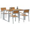 vidaXL Garden Dining Set 5 pcs Grey Solid Acacia Wood