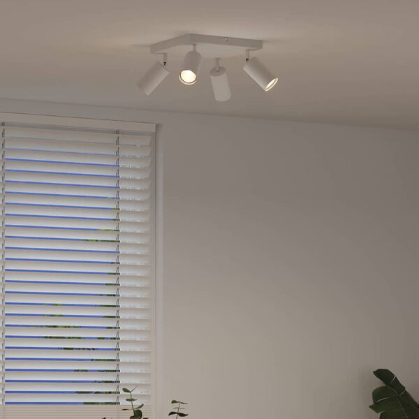 vidaXL Ceiling Spotlight with Spotlights White 26 x 26 x 16.5 cm Metal