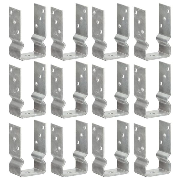 vidaXL Fence Anchors 12 pcs Silver 8x6x15 cm Galvanised Steel